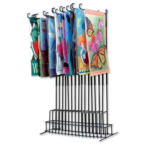 Garden Flag Display Rack w/ 15 Poles